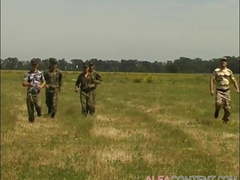 Hunky Soldiers Working Out